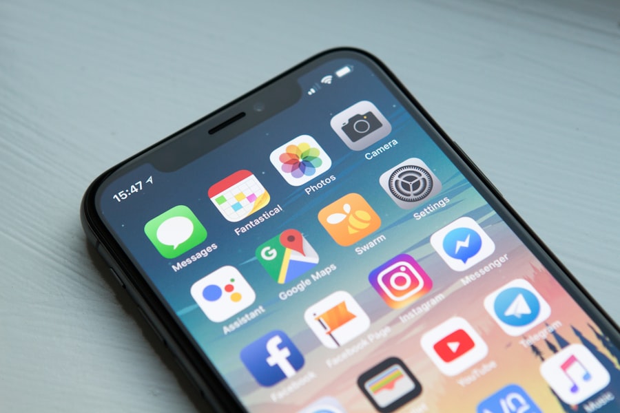 Mobile app on a smartphone